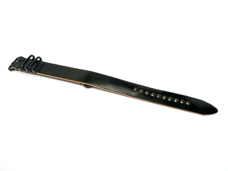 Lifestyle View Of A Horween Shell Cordovan Leather Watch Strap In Black With PVD A Buckle By DaLuca Straps.