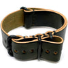 Horween Shell Cordovan Leather Watch Strap In Black With PVD A Buckle By DaLuca Straps.