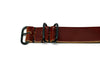 Single Piece Stunning Horween Shell Cordovan Leather Watch Strap In Color 4 PVD By DaLuca Straps.