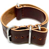 Horween Shell Cordovan Leather Watch Strap In Color 8 Matte Silver Buckle By DaLuca Straps.