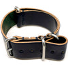 Horween Shell Cordovan Leather Watch Strap In Navy Blue Matte Silver Buckle By DaLuca Straps.
