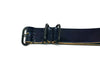 Single Piece Stunning Horween Shell Cordovan Leather Watch Strap In Navy PVD By DaLuca Straps.