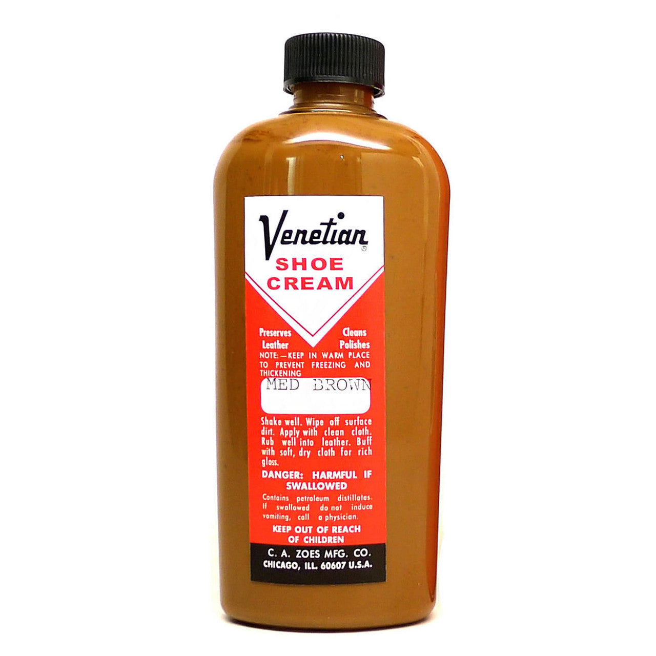 Venetian Cream in a 3oz Size with a Medium Brown Color in a Plastic Bottle DaLuca Straps.