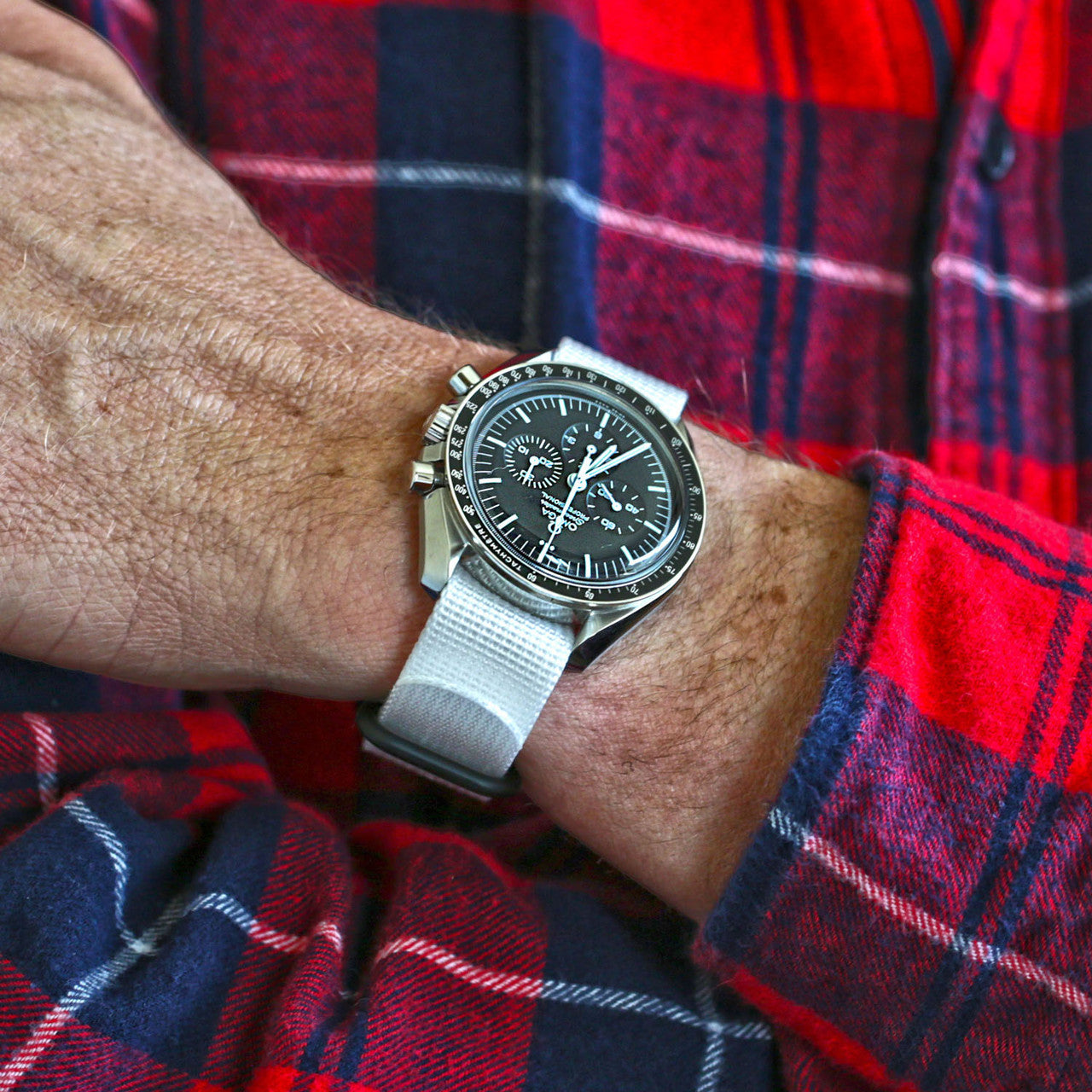 Single Piece White Ballistic Nylon Military Strap PVD Main By DaLuca Straps.