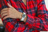 White Ballistic Nylon Military Watch Strap With A Matte Silver Buckle By DaLuca Straps.