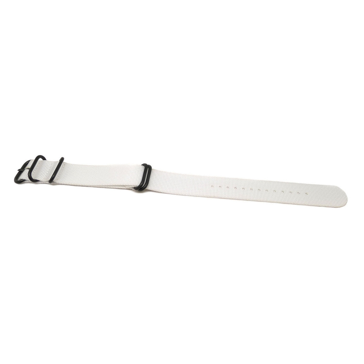 White Ballistic Nylon Military Watch Strap With A PVD Buckle By DaLuca Straps.