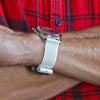 Two Piece Ballistic Nylon Watch Strap White PVD By DaLuca Straps.