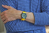 Single Piece Yellow Ballistic Nylon Military Watch Band Matte By DaLuca Straps.