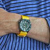 Single Piece Yellow Ballistic Nylon Military Watch Band Matte By DaLuca Straps.