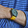 Single Piece Yellow Ballistic Nylon Military Strap PVD Main By DaLuca Straps.