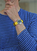 Yellow Ballistic Nylon Military Watch Strap With A PVD Buckle By DaLuca Straps.