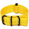 Yellow Ballistic Nylon Military Watch Strap With A PVD Buckle By DaLuca Straps.