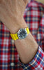 Braided Nylon Perlon Watch Strap Yellow PVD Buckle By DaLuca Straps.