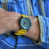 Yellow Two Piece Ballistic Nylon Military Strap Matte By DaLuca Straps.