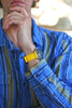 Two Piece Ballistic Nylon Watch Band Yellow PVD By DaLuca Straps.