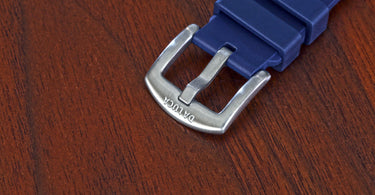 blue fkm rubber watch band buckle by da luca