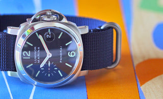 nylon watch band on a panerai watch