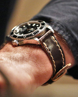 Horween Shell Cordovan Watch Strap On A Rolex Submariner