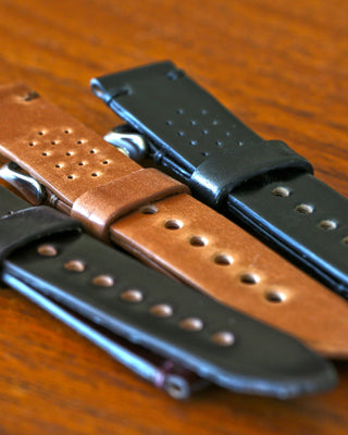 handmade horween shell cordovan rally watch straps