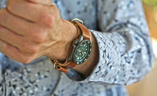 horween shell cordovan watch strap on a seiko 5