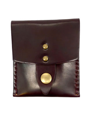 handmade horween shell cordovan vertical snap wallets