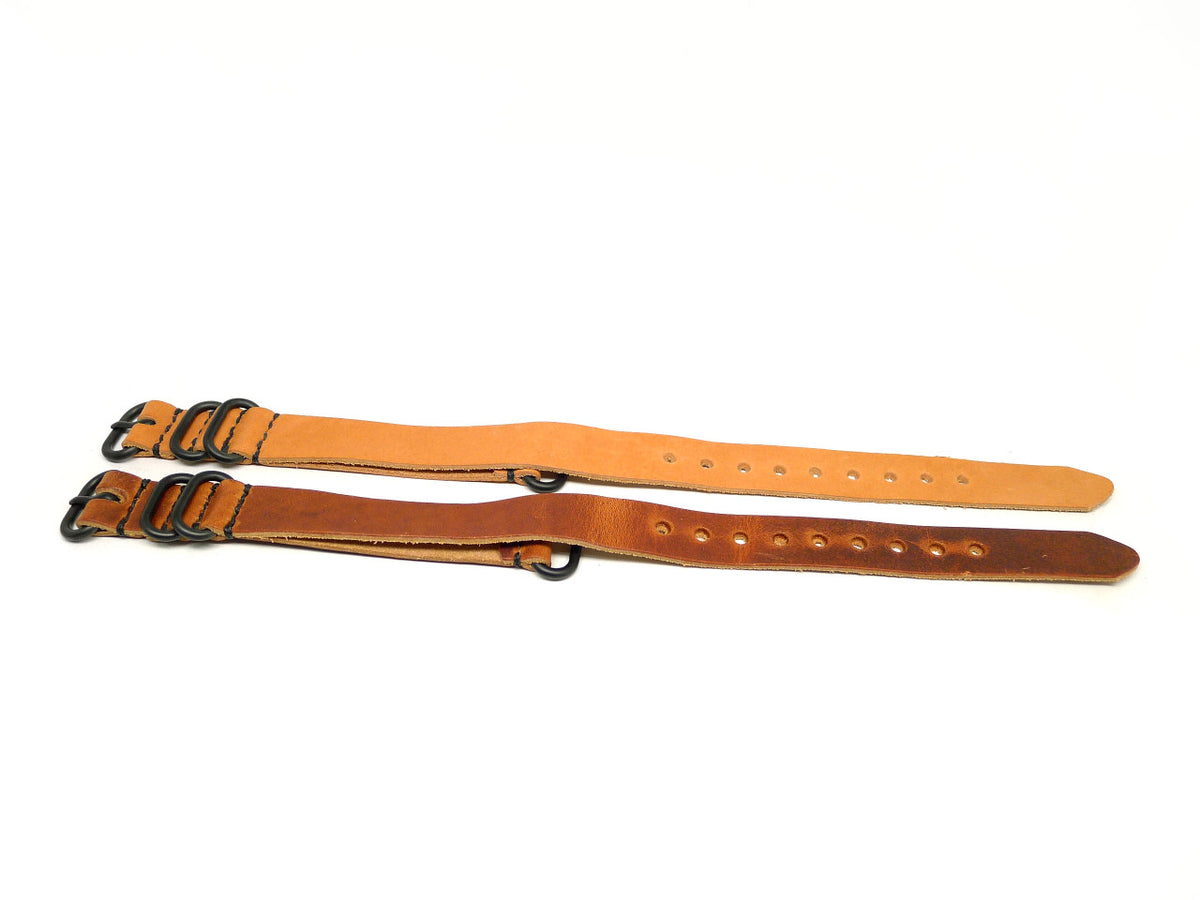 18mm Horween Leather watch strap 2-pack, set 18-14