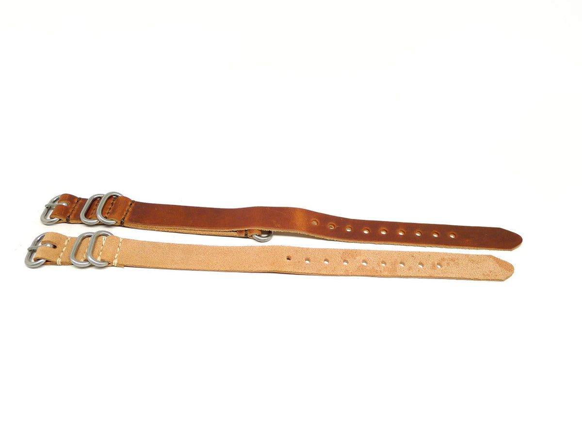 18mm Horween Leather watch strap 2-pack, set 18-17