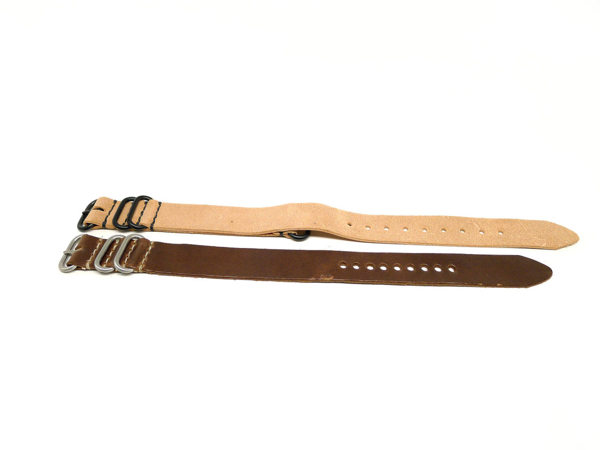 22mm Horween Leather watch strap 2-pack, set 22-30