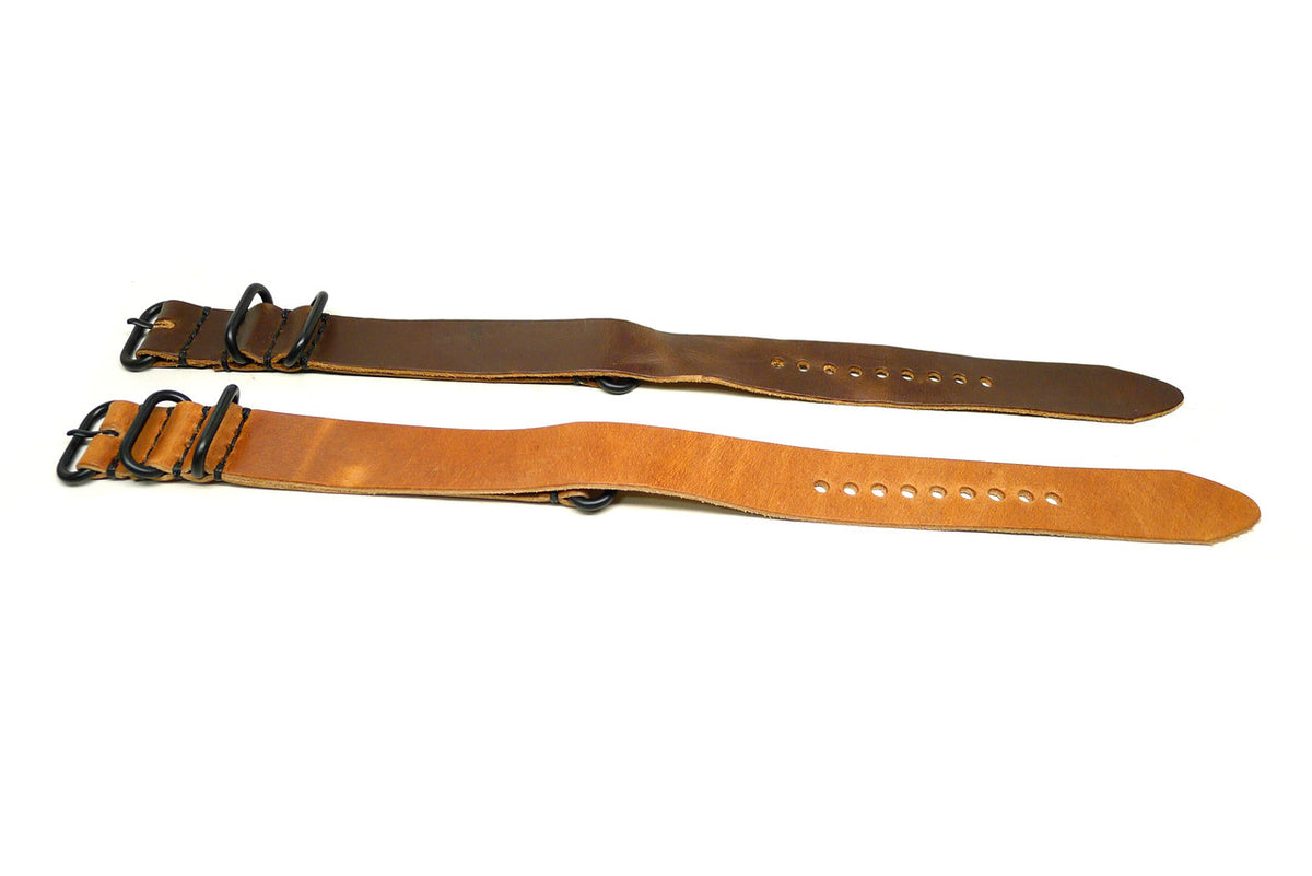 22mm Horween Leather watch strap 2-pack, set 22Y02