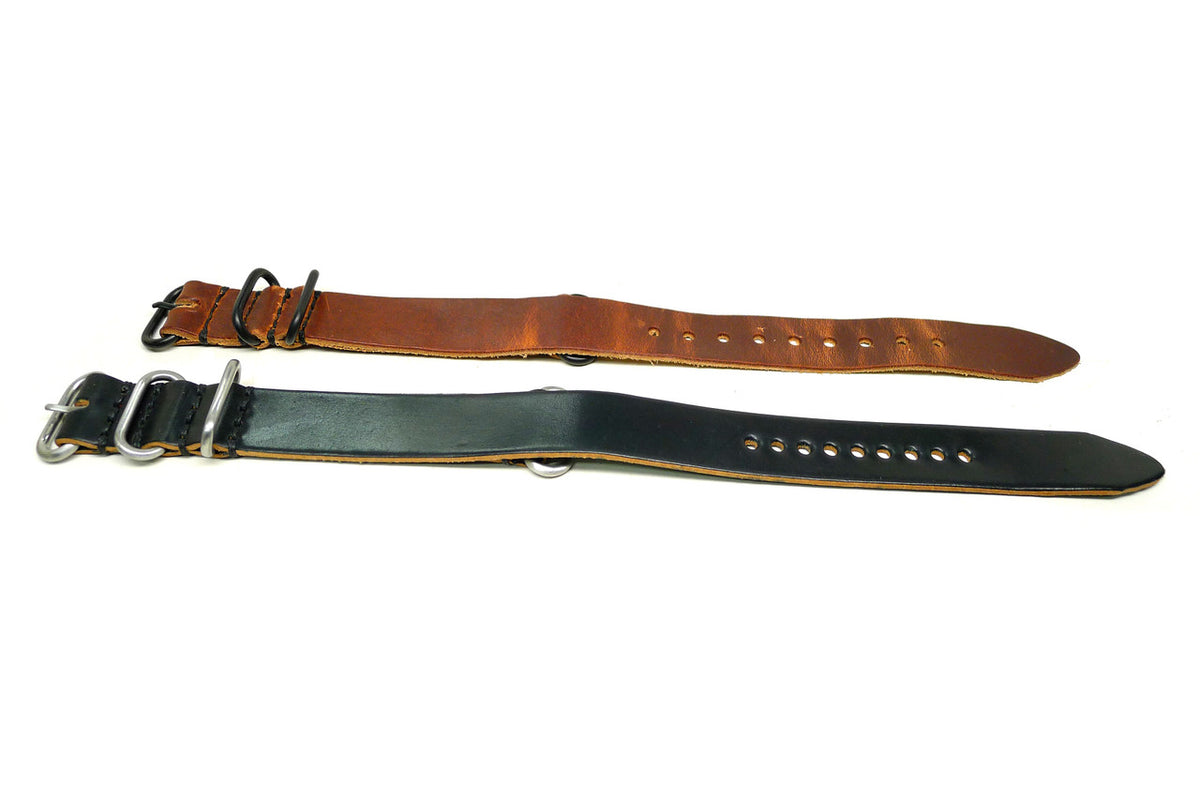 22mm Horween Shell Cordovan watch strap 2-pack, set 22Y03