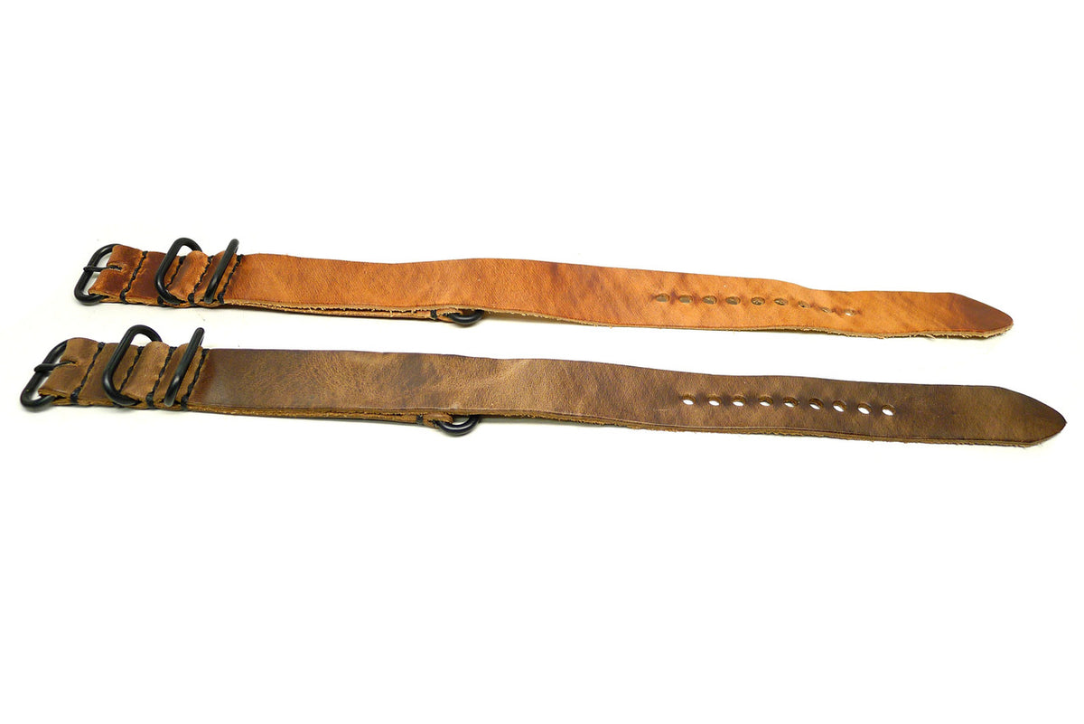 22mm Horween Leather watch strap 2-pack, set 22Y04