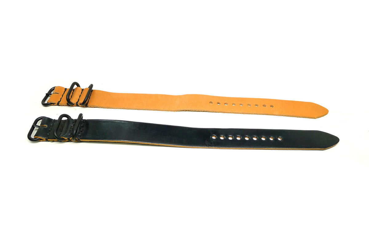 22mm Horween Shell Cordovan watch strap 2-pack, set 22Y06