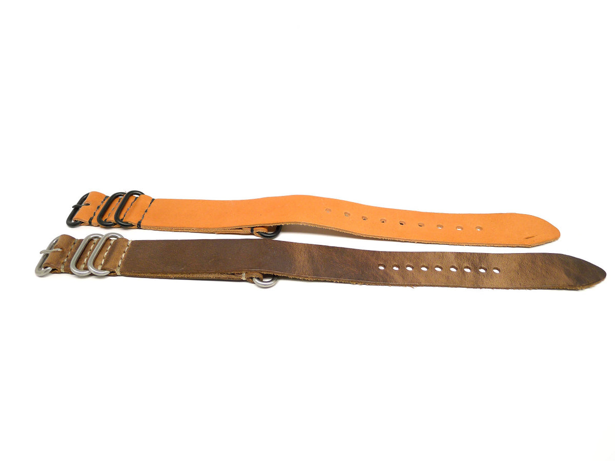 24mm Horween Leather watch strap 2-pack, set 24-18