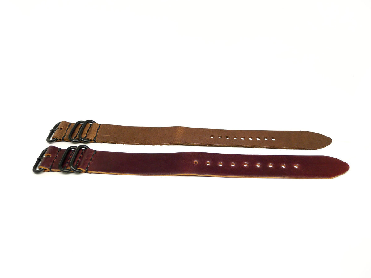 24mm Horween Shell Cordovan watch strap 2-pack, set 24-1