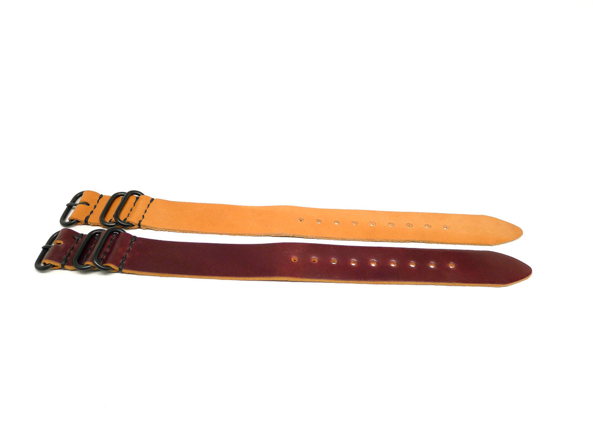 24mm Horween Shell Cordovan watch strap 2-pack, set 24-23