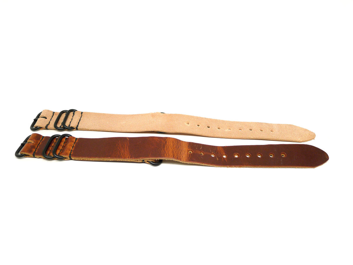 24mm Horween Leather watch strap 2-pack, set 24-24