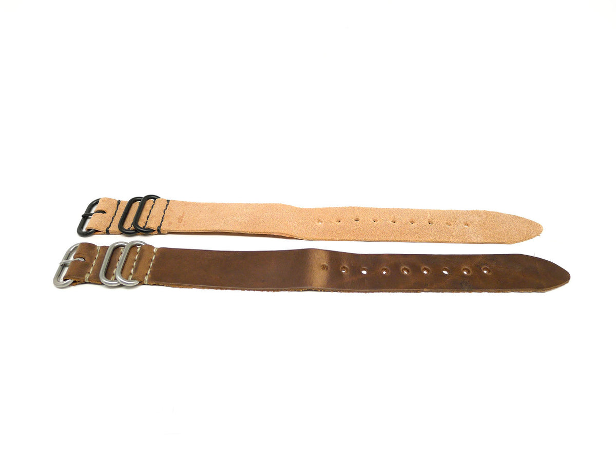 24mm Horween Leather watch strap 2-pack, set 24-29