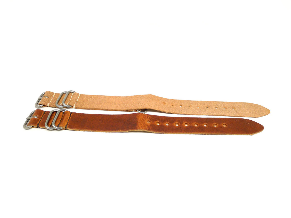 24mm Horween Leather watch strap 2-pack, set 24-32