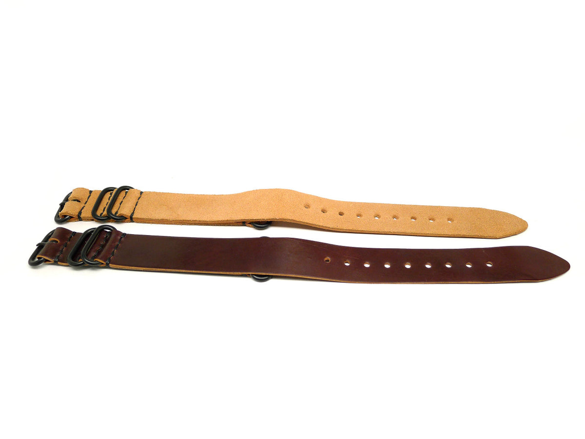 24mm Horween Shell Cordovan watch strap 2-pack, set 24-4