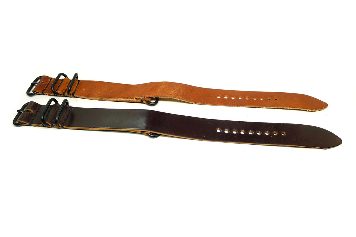 24mm Horween Shell Cordovan watch strap 2-pack, set 24Z01