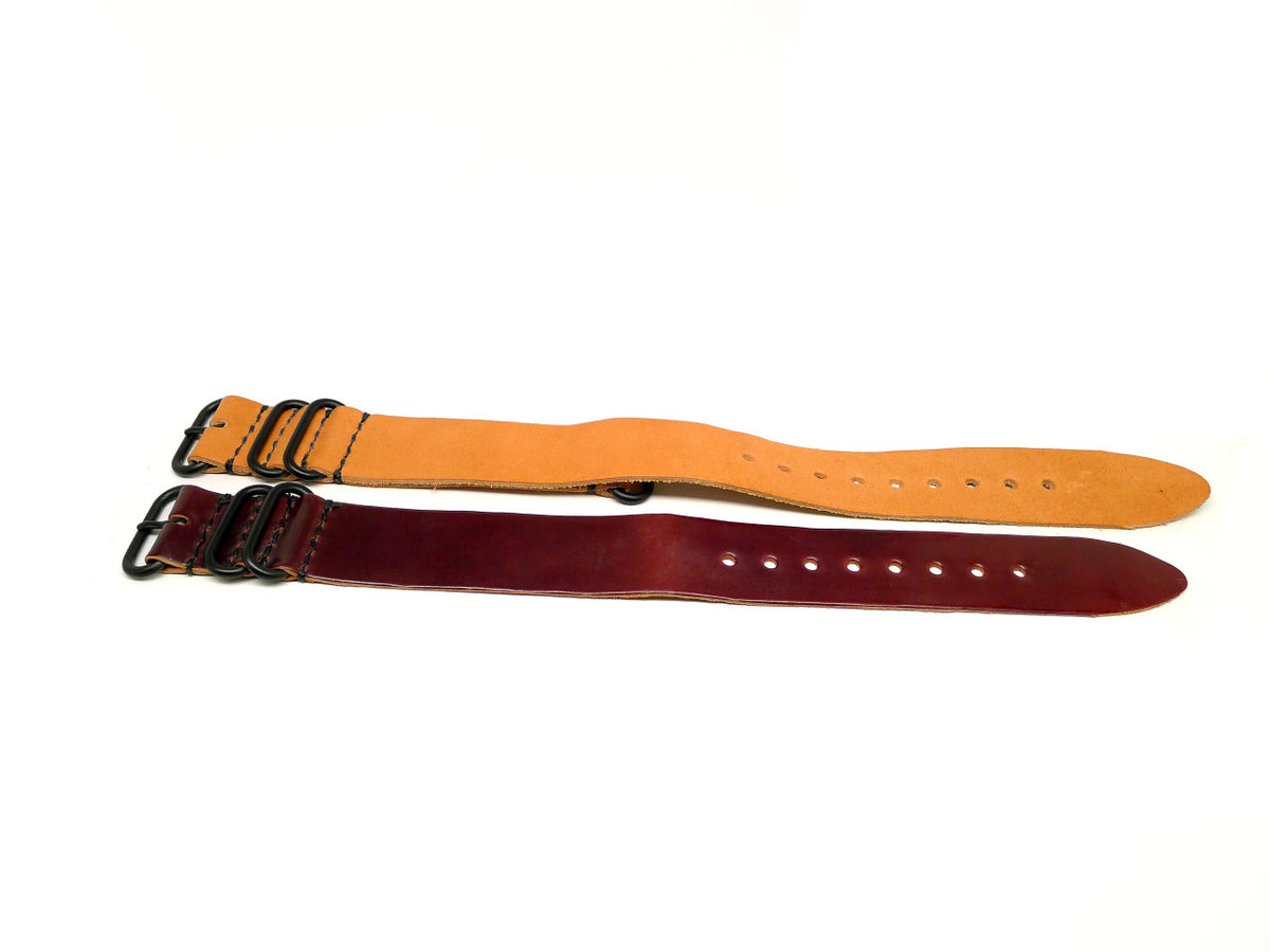 26mm Horween Shell Cordovan watch strap 2-pack, set 26-21