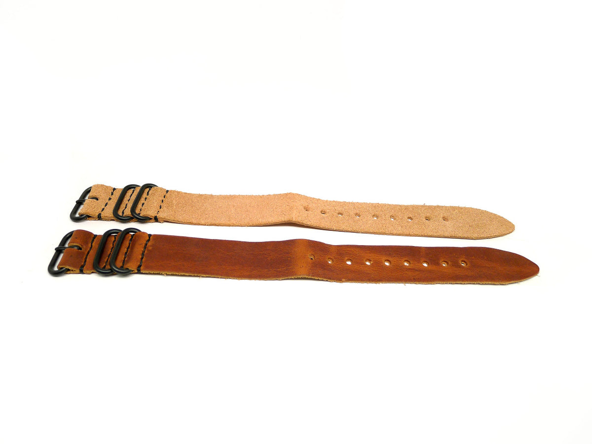 26mm Horween Leather watch strap 2-pack, set 26-26