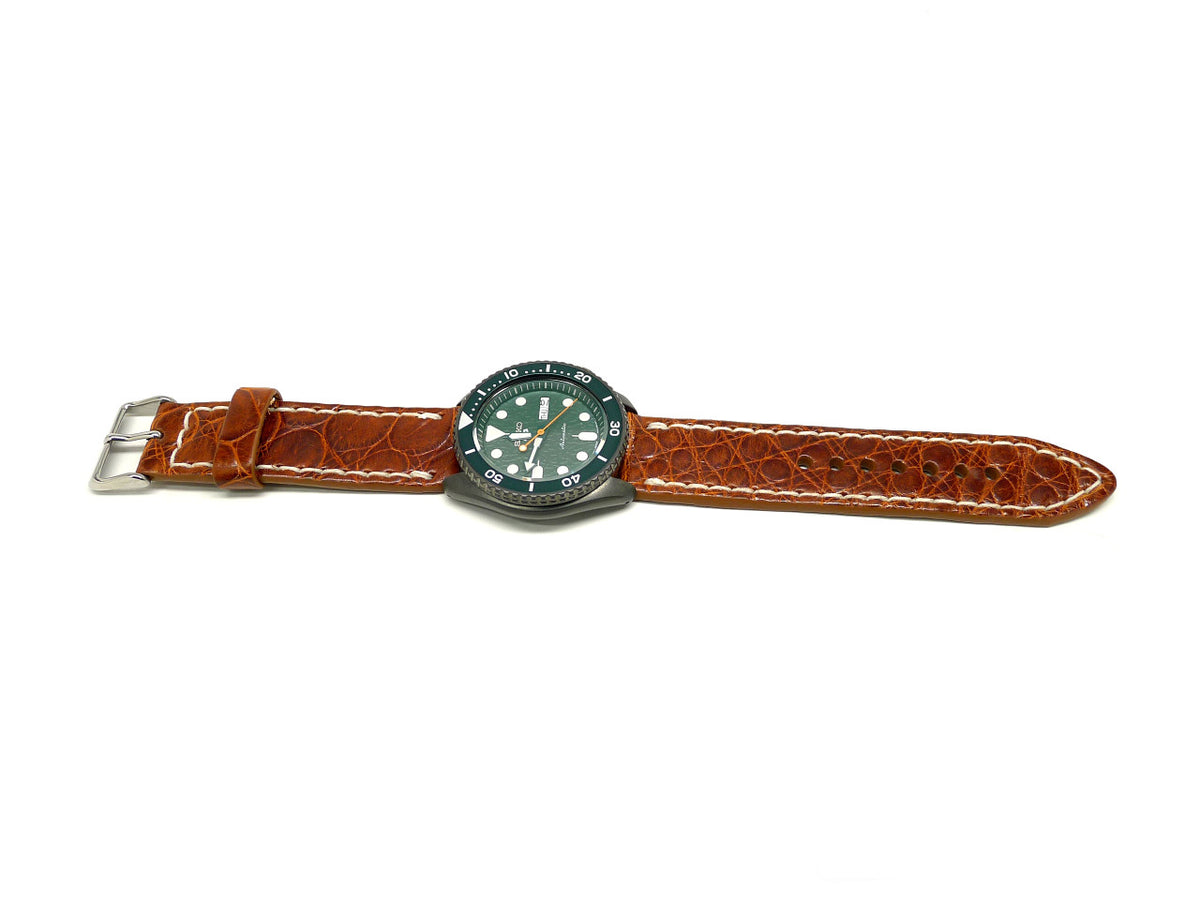 Full view of Ansello Alligator Watch Strap 22mm by Da Luca Straps