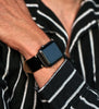 Apple Watch Strap Horween Black Chromexcel Leather Wrist DaLuca Straps.