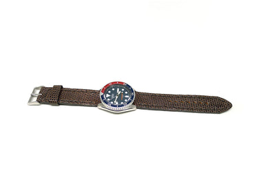 Full view of Belnigh Lizard Watch Strap 22mm by Da Luca Straps