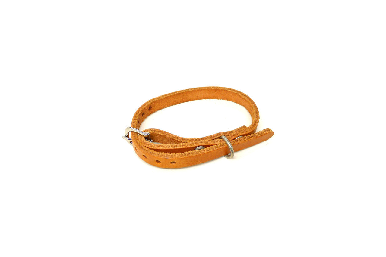 Handmade 1/2" Natural Leather Dog Collar - Small (SKU CS) Clearance