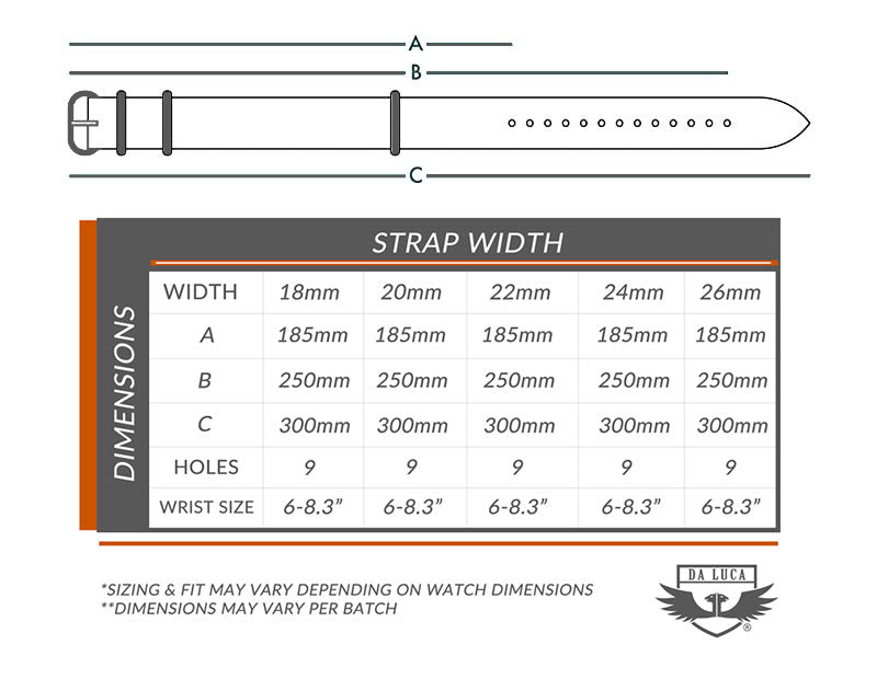 Strap Sizing Chart Military Leather Watch Strap