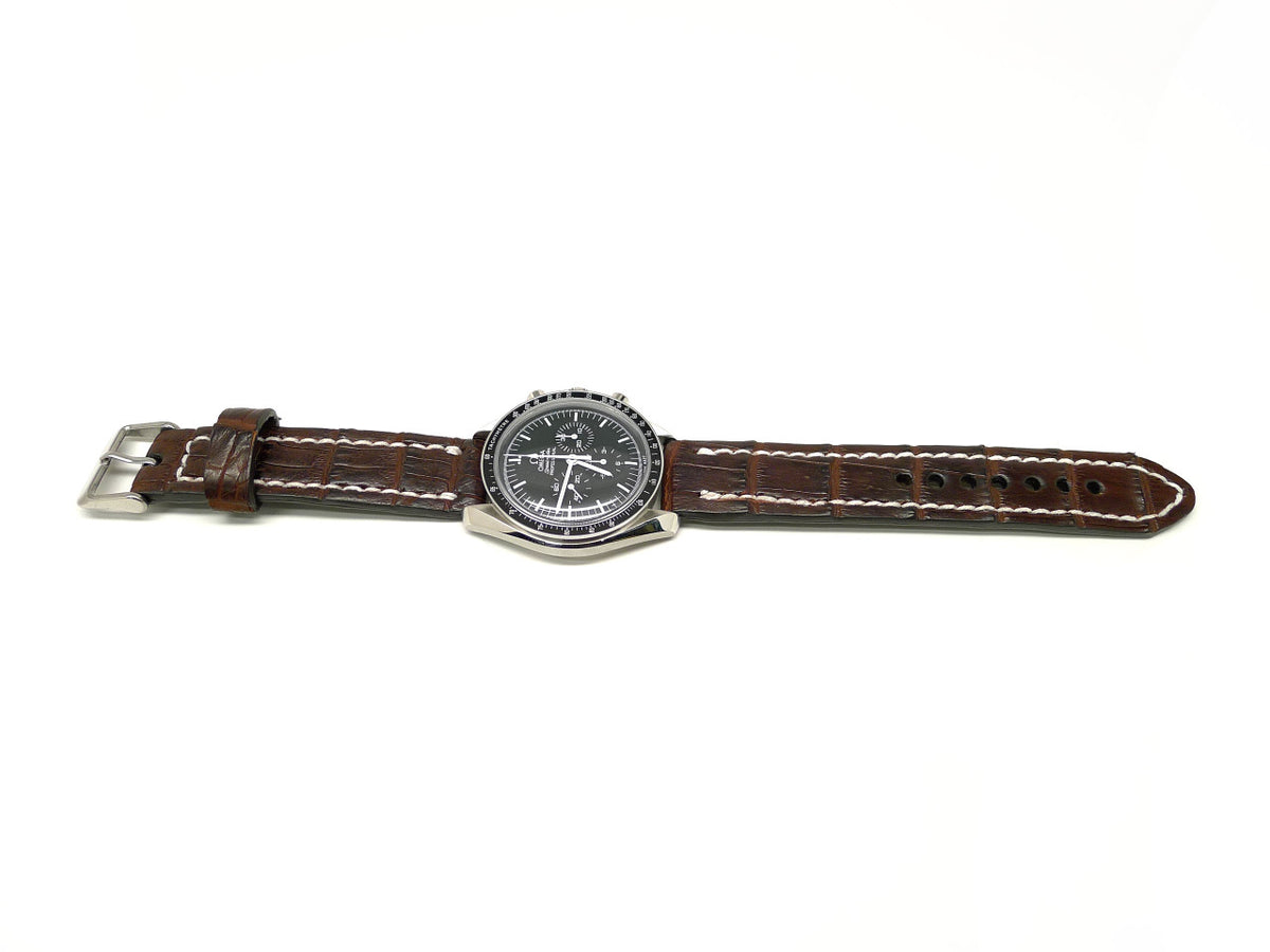 Full view of Emanal Alligator Watch Strap 20mm by Da Luca Straps