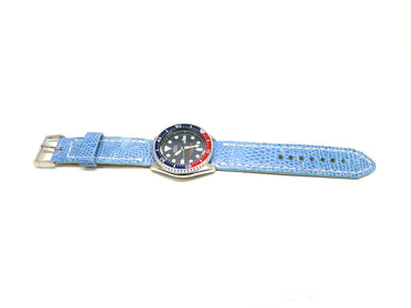 Full view of Emmini Lizard Watch Strap 22mm by Da Luca Straps