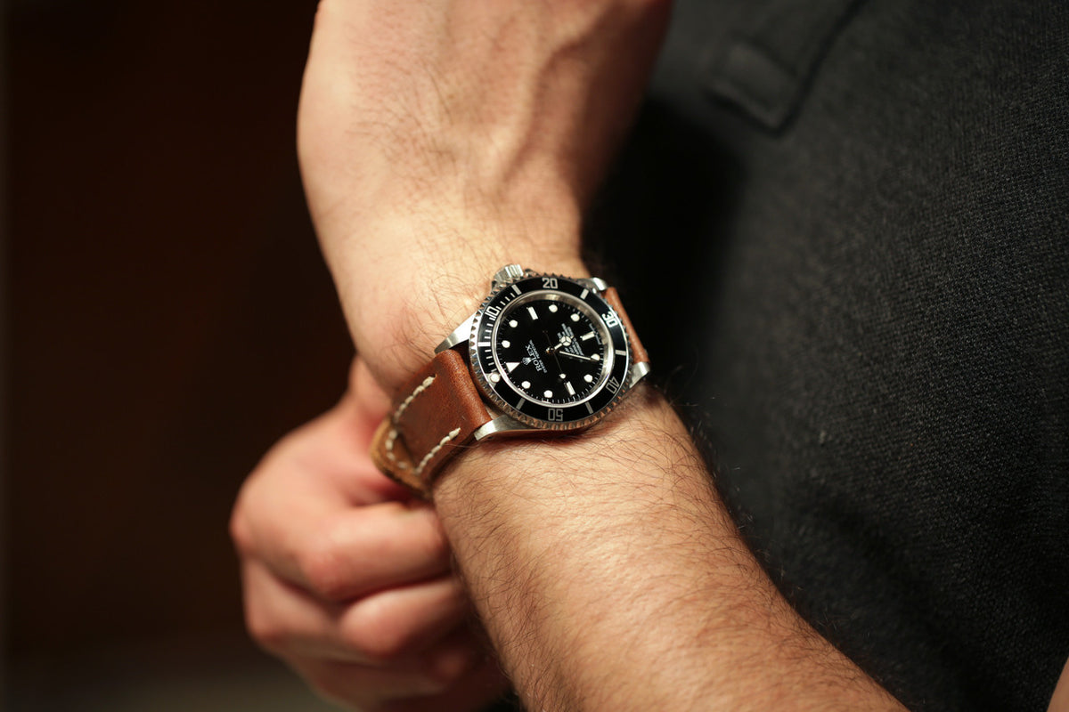 Vintage French Ammo Watch Band On A Rolex By DaLuca Straps.